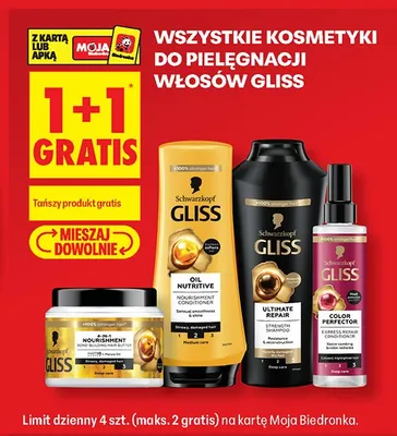 Odżywka do włosów Gliss Oil Nutritive promocja w Biedronka