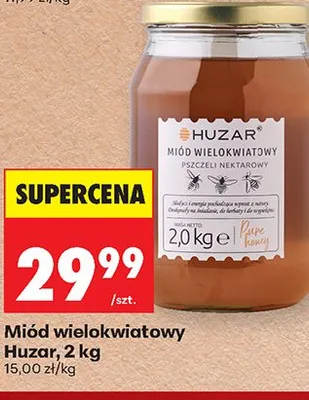 Miód wielokwiatowy Huzar promocja w Biedronka