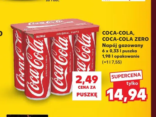 Napój gazowany Coca-Cola Zero 6-pak promocja w Kaufland