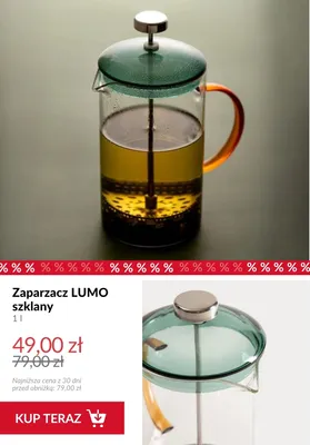 Zaparzacz szklany Lumo 1 l promocja w Homla