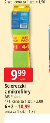 Ściereczki z mikrofibry 6+2 MS Poland promocja w Leclerc