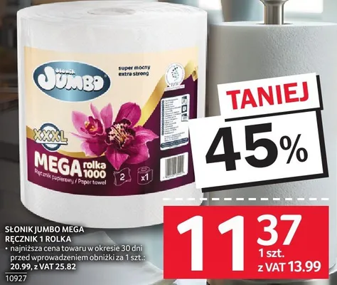 Ręcznik papierowy Słonik Jumbo Mega 1 rolka XXXL promocja w Selgros