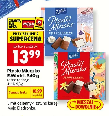 Ptasie Mleczko Śmietankowe E.Wedel promocja w Biedronka