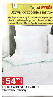 Kołdra Aloe Vera KVAR 01 Wendre promocja w Merkury Market