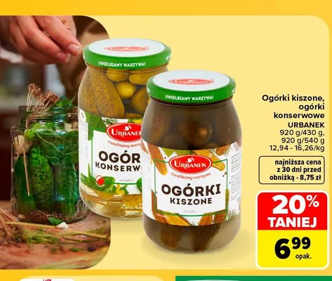 Ogórki kiszone Urbanek promocja w Carrefour Market