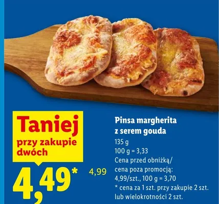 Pinsa margherita z serem gouda promocja w Lidl