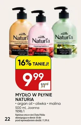 Mydło w płynie argan/oliwka/malina promocja w Chata Polska