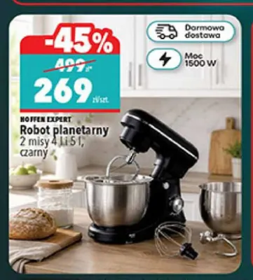 Robot planetarny 2 misy 4 l i 5 l czarny Hoffen Expert promocja w Biedronka