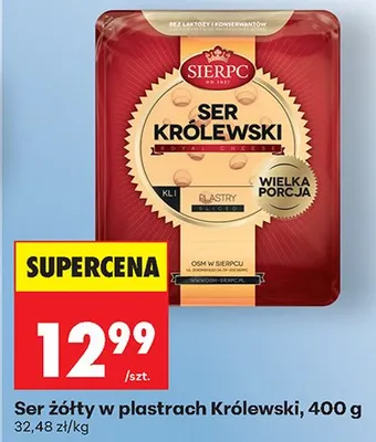 Ser żółty w plastrach Królewski promocja w Biedronka