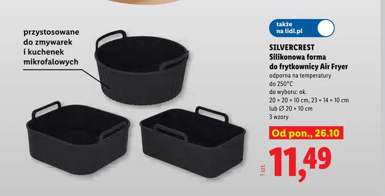Silikonowa forma do frytkownicy 20x20x10 cm Silvercrest promocja w Lidl