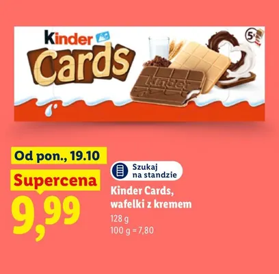 Kinder Cards wafelki z kremem promocja w Lidl