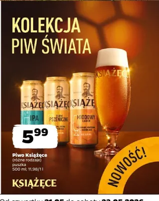 Piwo Książęce Złote Pszeniczne puszka promocja w Netto