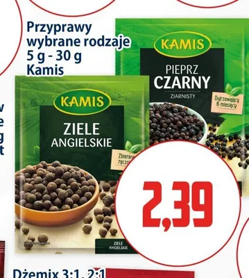 Przyprawa pieprz czarny ziarnisty Kamis promocja w Kupiec
