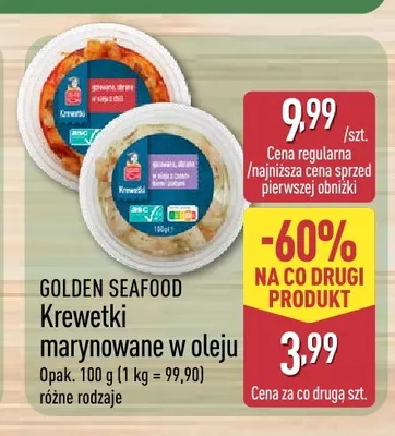Krewetki marynowane w oleju Golden Seafood promocja w Aldi