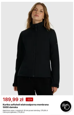 Kurtka softshell wiatroodporna membrana 5000 damska 4F promocja w 4F