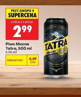 Piwo Tatra Mocne promocja w Biedronka