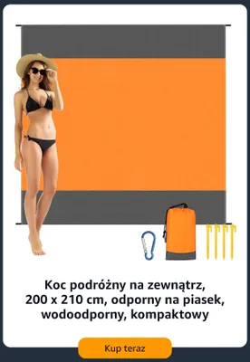 Koc podróżny na zewnątrz 200x210 cm odporny na piasek wodoodporny kompaktowy promocja w Amazon
