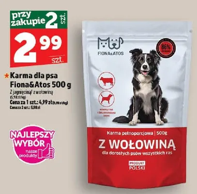 Karma dla psa Fiona&Atos promocja w TOPAZ