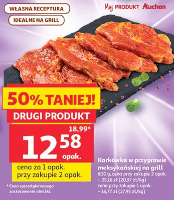 Karkówka w przyprawie meksykańskiej na grill Auchan promocja w Auchan