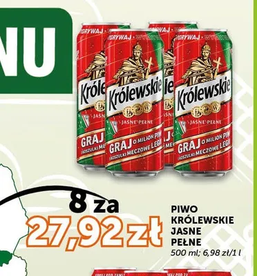 Piwo Królewskie Jasne Pełne 8-pak promocja w Euro Sklep
