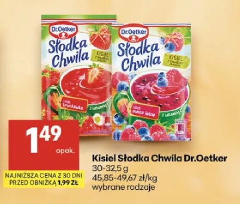 Kisiel Słodka Chwila owoce leśne Dr.Oetker promocja w Delikatesy Centrum