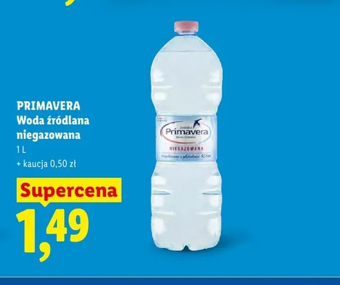 Woda źródlana niegazowana Primavera promocja w Lidl