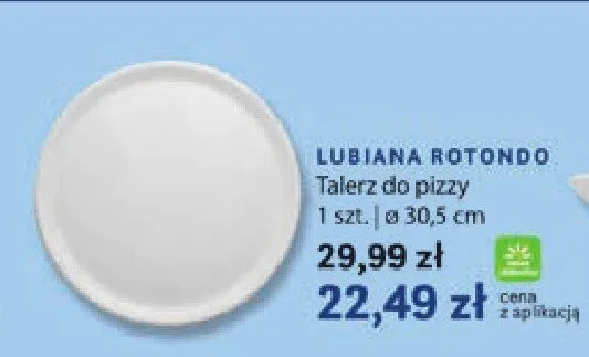 Talerz do pizzy Lubiana Rotondo 30,5 cm promocja w Stokrotka