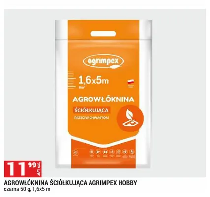 Agrowłóknina ściółkująca Agrimpex Hobby czarna 50 g 1,6x5 m promocja w Merkury Market