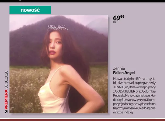 Płyta CD Jennie Fallen Angel promocja w Empik