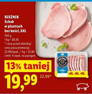 Schab w plastrach bez kości XXL Rzeźnik promocja w Lidl