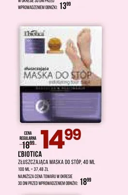 Złuszczająca maska do stóp L'biotica promocja w Drogerie Natura