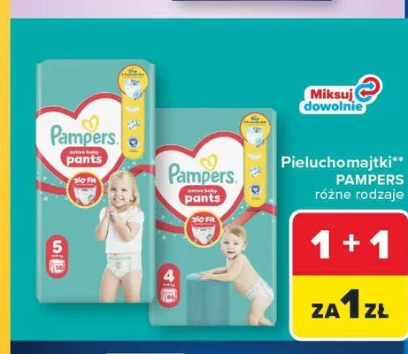 Pieluchomajtki Pampers Pants rozmiar 5 promocja w Carrefour