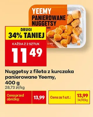 Nuggetsy z fileta z kurczaka panierowane Yeemy promocja w Biedronka