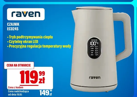 Czajnik EC024S Raven promocja w RTV EURO AGD