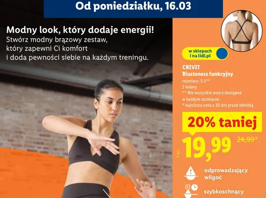 Biustonosz funkcyjny promocja w Lidl