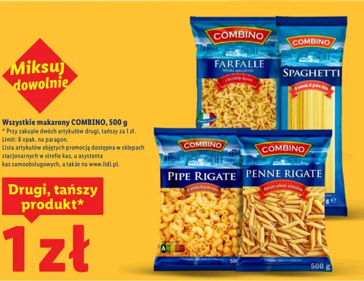 Makaron wszystkie rodzaje promocja w Lidl