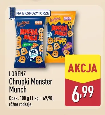 Chrupki Monster Munch Pizza Lorenz promocja w Aldi