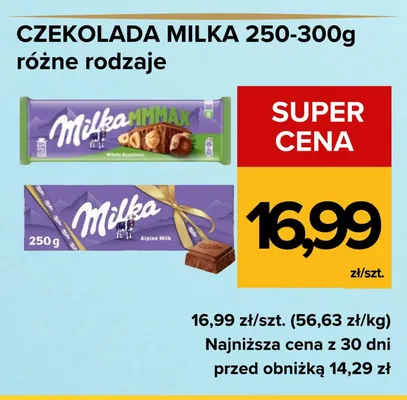 Czekolada Milka Alpine Milk promocja w Supeco