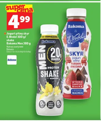 Shake proteinowy waniliowy Bakoma Men promocja w TOPAZ