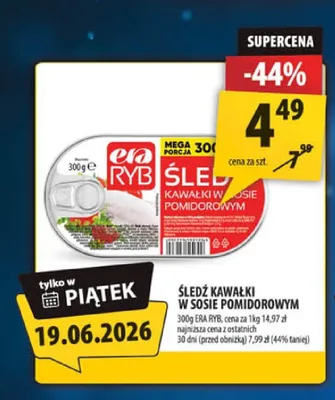 Śledź kawałki w sosie pomidorowym Era Ryb promocja w Arhelan
