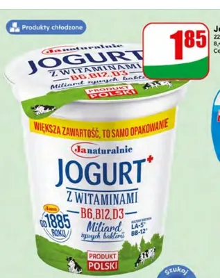 Jogurt naturalny OSM Jana promocja w Dino
