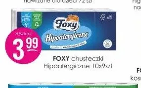 Chusteczki higieniczne Foxy Hipoalergiczne 10-pak promocja w Drogerie Jasmin
