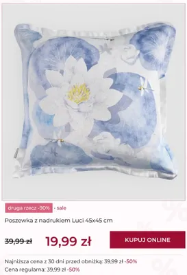 Poszewka z nadrukiem Luci 45x45 cm promocja w home&you