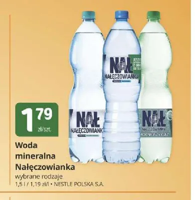 Woda mineralna gazowana Nałęczowianka Mocny Gaz promocja w Marketvita