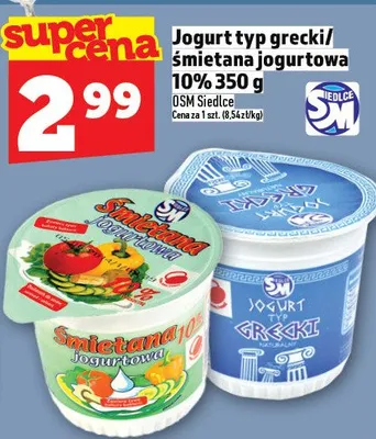 Śmietana jogurtowa OSM Siedlce 10% promocja w TOPAZ