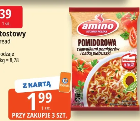 Zupa błyskawiczna Amino Pomidorowa promocja w Leclerc