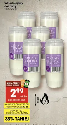 Wkład olejowy do zniczy promocja w Delikatesy Centrum