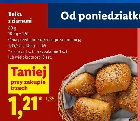 Bułka z ziarnami promocja w Lidl