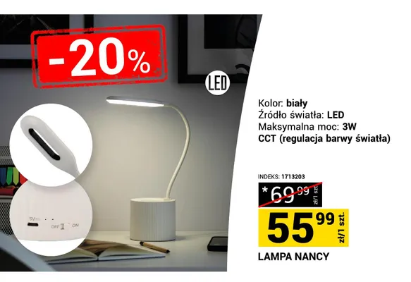 Lampa LED Nancy 3W promocja w Merkury Market