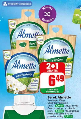 Serek Almette 3 rodzaje promocja w Dino